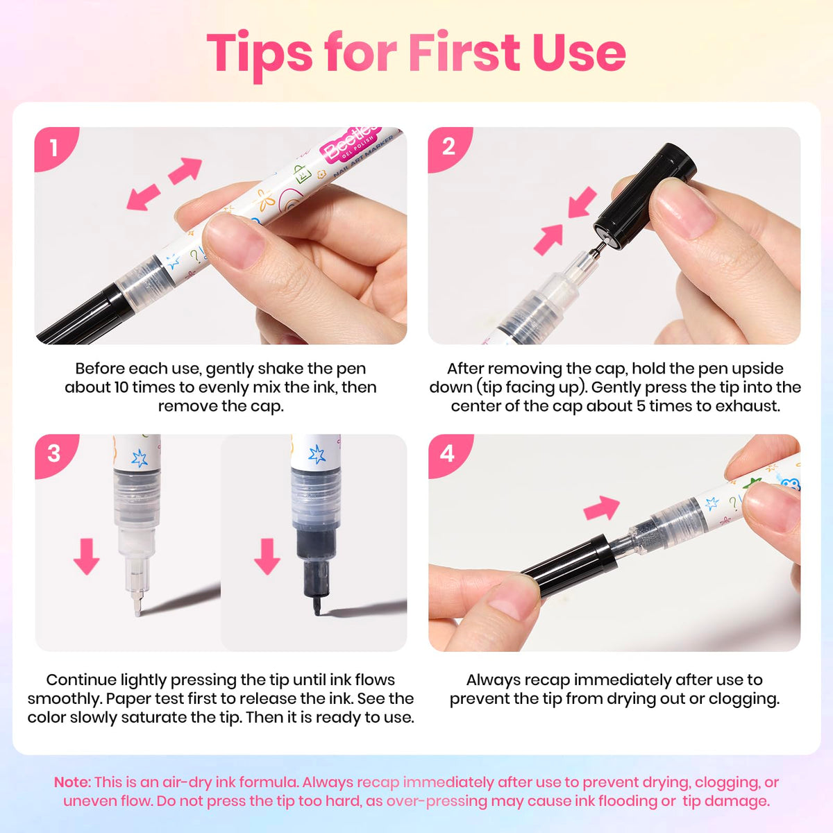 beetles Nail Art Pens with packaging and instructions