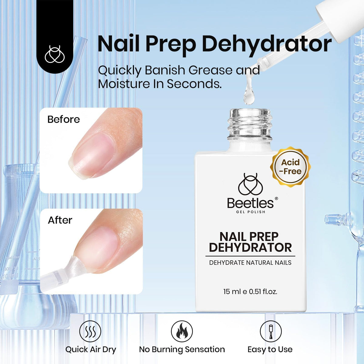 Beetles Nail Dehydrator bottle with label