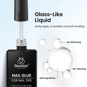 Beetles Nail Glue 10ml bottle on a nail art table