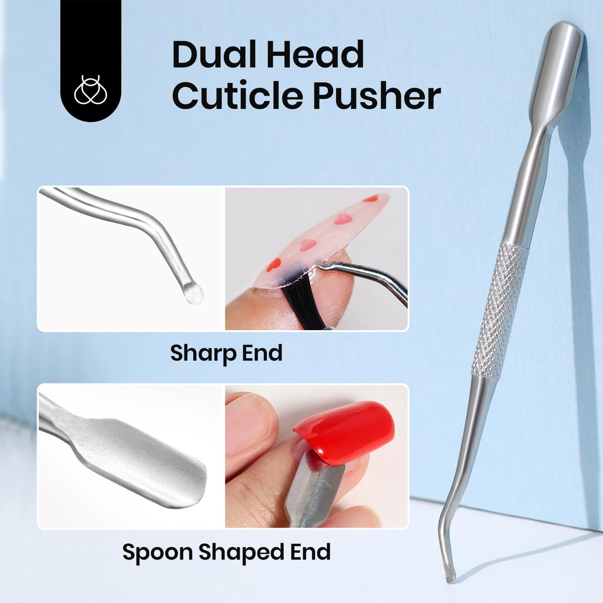 beetles Nail Glue Remover cuticle pusher double-ended tool