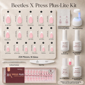 beetles nail kit components including quick-dry glue and cuticle oil