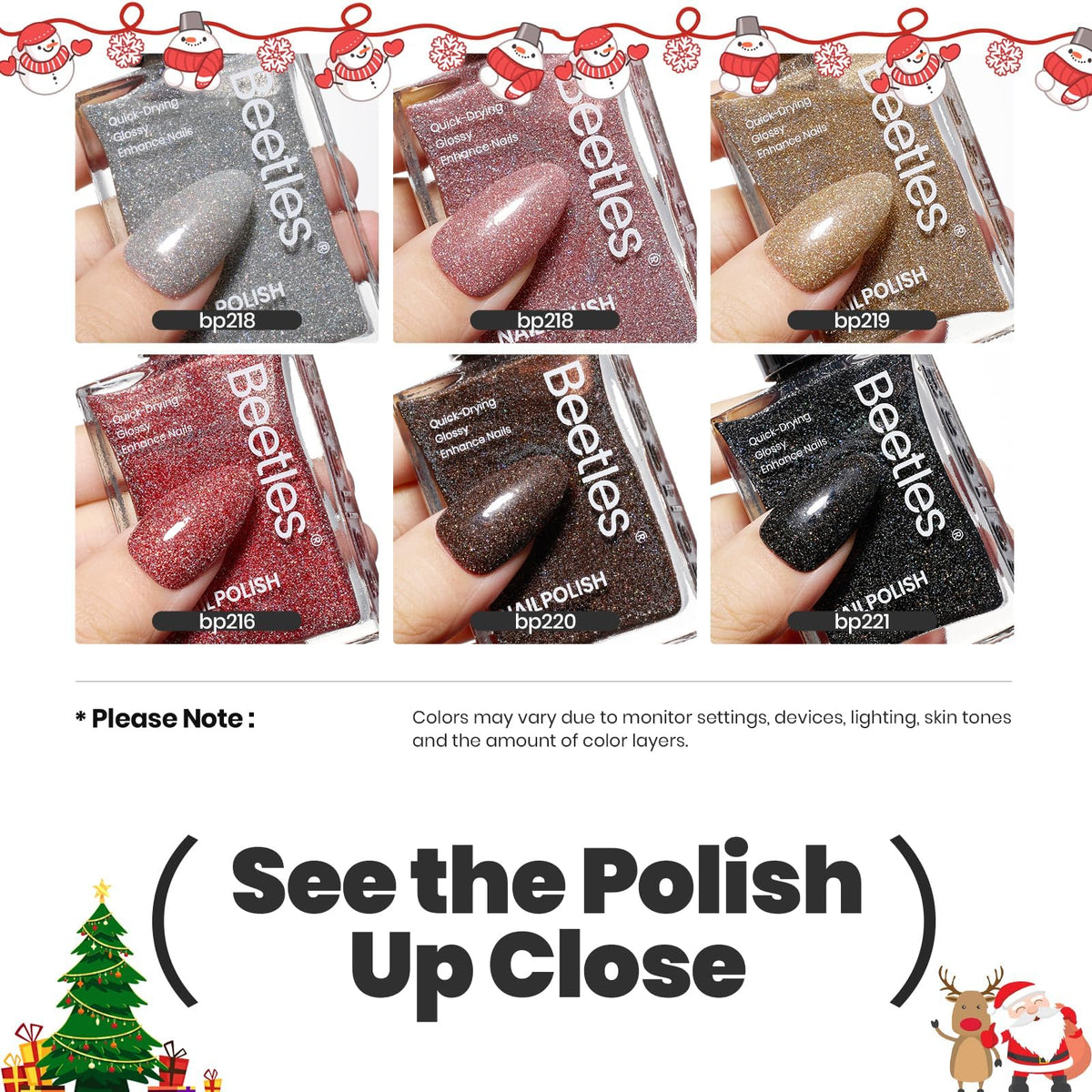 beetles nail polish in silver colour applied on nails