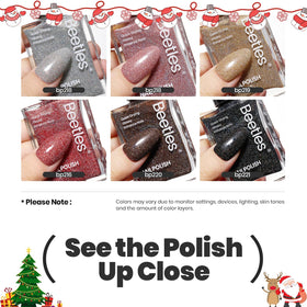 beetles nail polish in silver colour applied on nails
