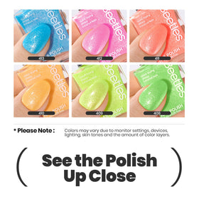 Beetles nail polish set packaging with all 6 colours visible