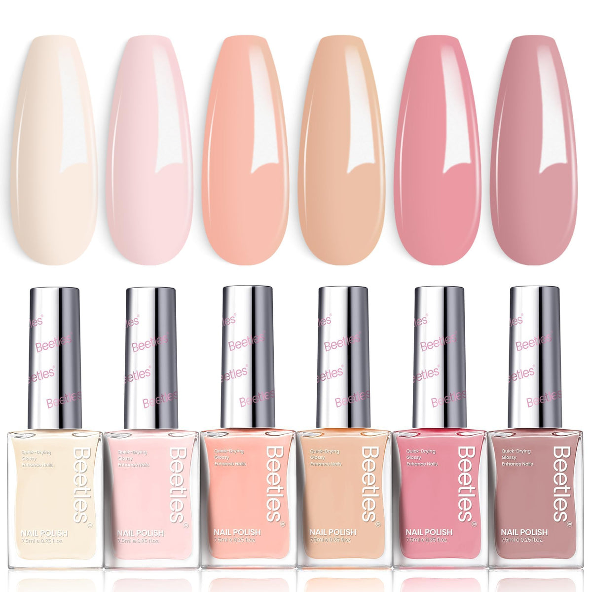 Beetles Nail Polish Set Vanilla Cloud 6 shades front view