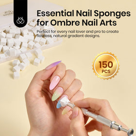 beetles Nail Sponges close-up with silver grabbing pen