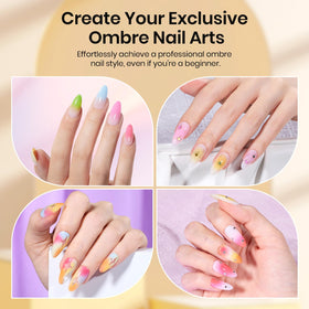 beetles Nail Sponges with gel polish for gradient effect