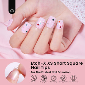 beetles nail tips arranged in a stylish layout