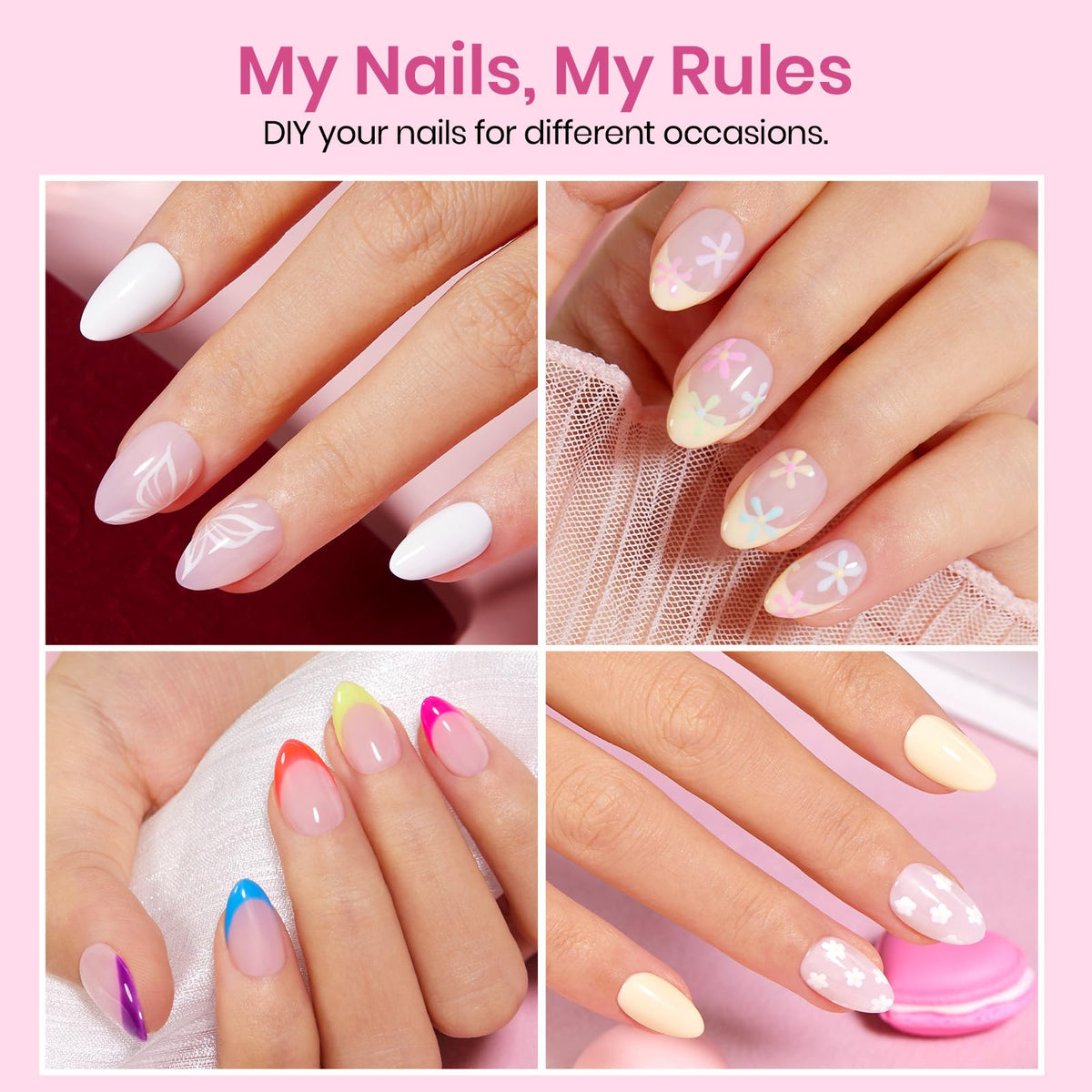 beetles nail tips set showing different sizes