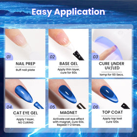 beetles Navy Blue Cat Eye Gel Nail Polish close-up of texture