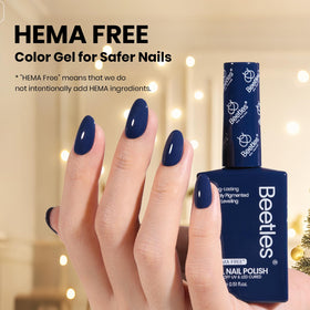 beetles Navy Blue Gel Polish bottle with navy blue gel