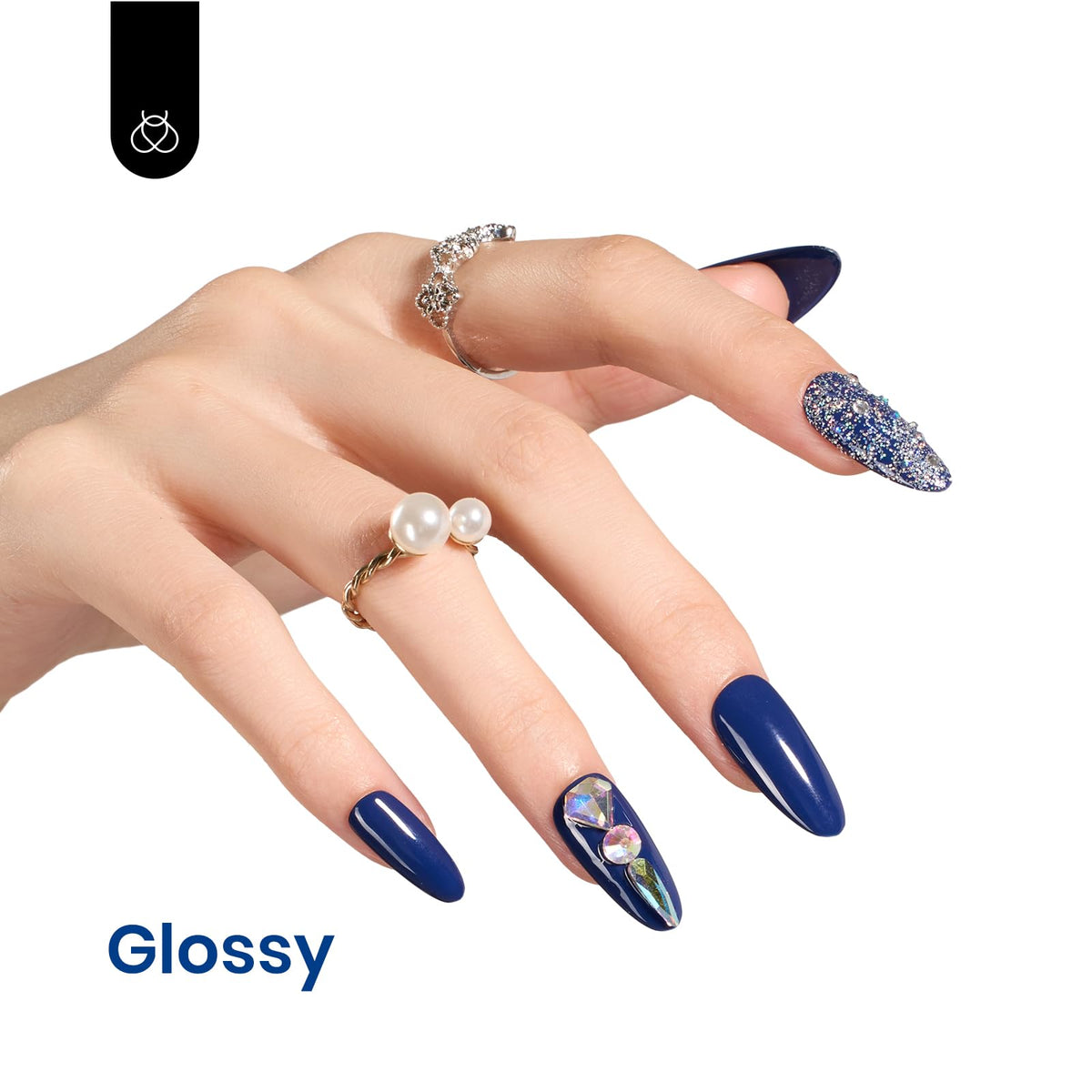 beetles Navy Eclipse Blue Gel Nail Polish 15ML with brush