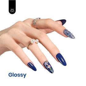 beetles Navy Eclipse Blue Gel Nail Polish 15ML with brush