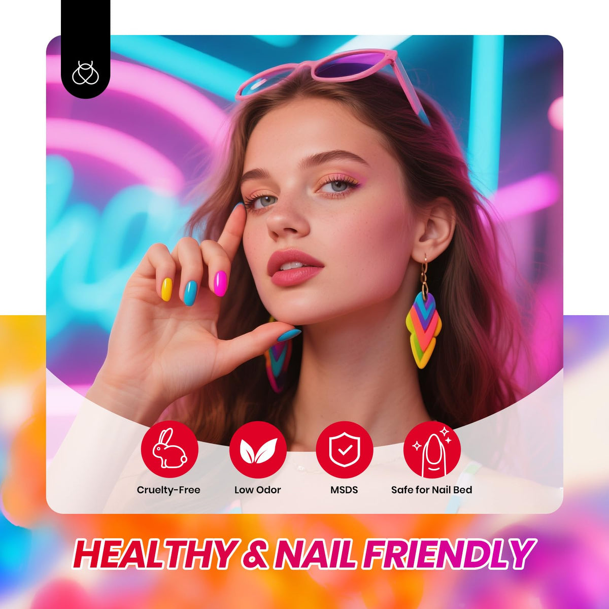 Beetles Neon Gel Nail Polish Set with a UV lamp for curing