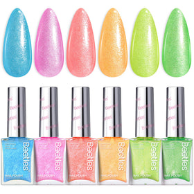 Beetles Neon Nail Polish Set with 6 vibrant colours front view