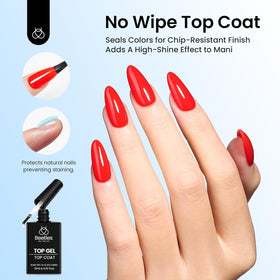 beetles No Wipe Gel Top Coat 15ml bottle with cap