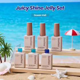 beetles Ocean Veil jelly gel polish colours swatched on nails