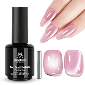 beetles Pink Cat Eye Gel Nail Polish 15ML front view