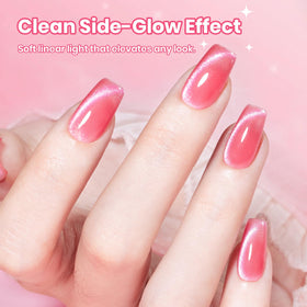 beetles Pink Cat Eye Gel Nail Polish 15ML on a nail art display