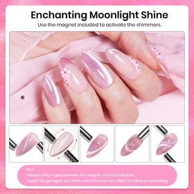 beetles Pink Cat Eye Gel Nail Polish 15ML with magnetic stick