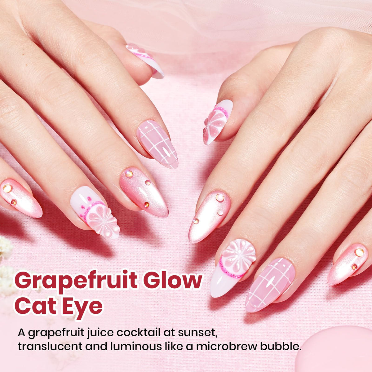 Beetles Pink Cat Eye Gel Nail Polish packaging details