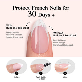 beetles Pink French Tips Press On Nails close-up of pink and white design