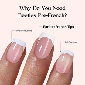 beetles Pink French Tips Press On Nails with nail art accessories