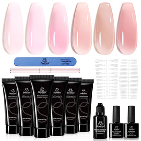 Beetles Poly Extension Gel Nail Kit packaging with 6 colours