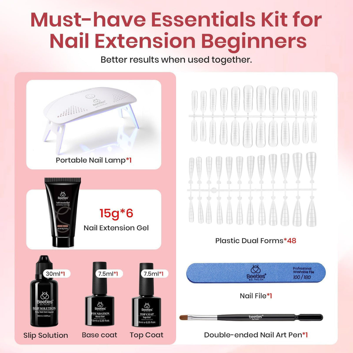 beetles Poly Nail Gel Kit hybrid gels in various shades