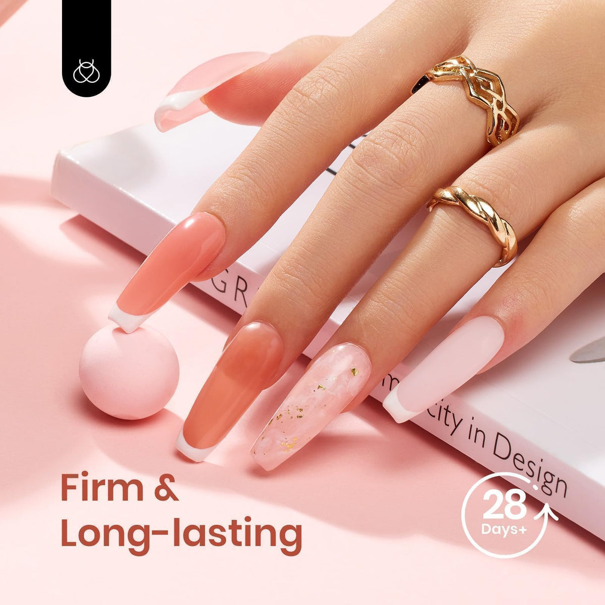 beetles Poly Nail Gel Kit showing dual nail moulds
