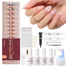 Beetles Press On Nail Kit 224Pcs with various nail tips and tools