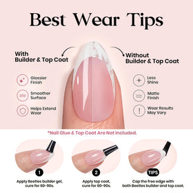 Beetles press on nails applied on fingers
