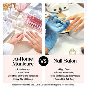Beetles press on nails displayed with nail art accessories