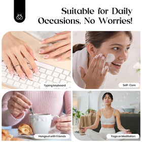 Beetles press on nails in a stylish setting