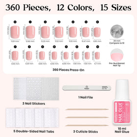 beetles Press On Nails Kit Caramel Drift showing application process