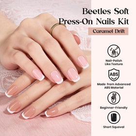 beetles Press On Nails Kit Caramel Drift showing nail glue and accessories
