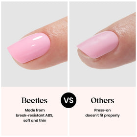 beetles Press On Nails Kit Caramel Drift with nail stickers and file