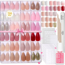 beetles Press On Nails Kit containing 720 pieces in various colours