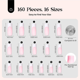 Beetles press on nails packaging with 160 pieces