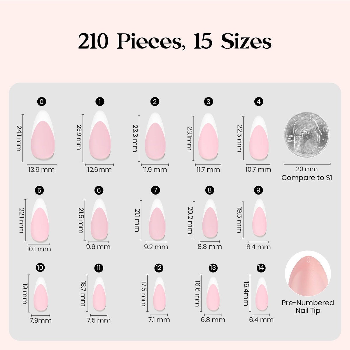 Beetles Press On Nails packaging with 210 pieces displayed