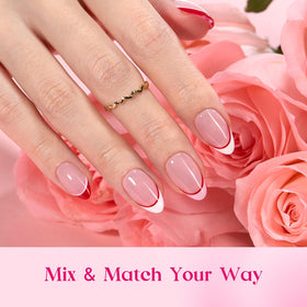 beetles Press On Nails Romantic Dream applied on fingers
