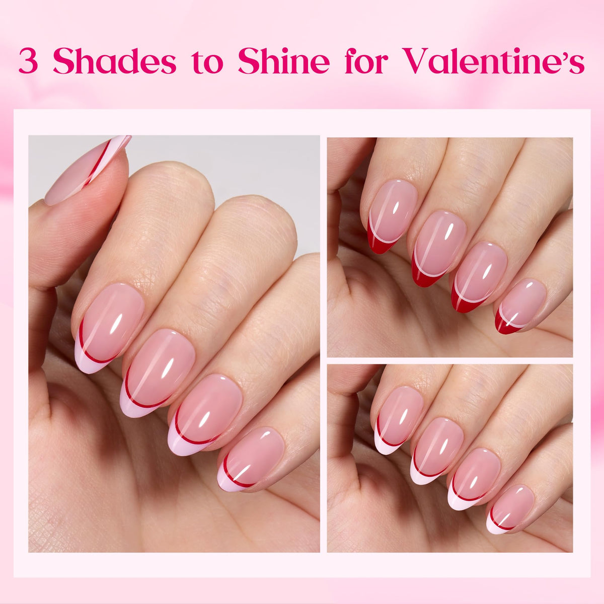 beetles Press On Nails Romantic Dream set showing three colours