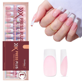Beetles press on nails with a stylish French tip design