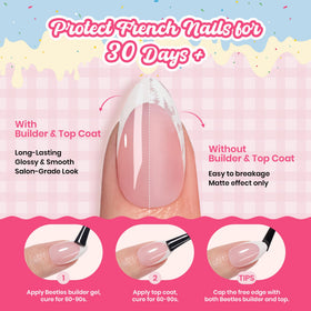 beetles press on nails with Builder Top Coat for durability