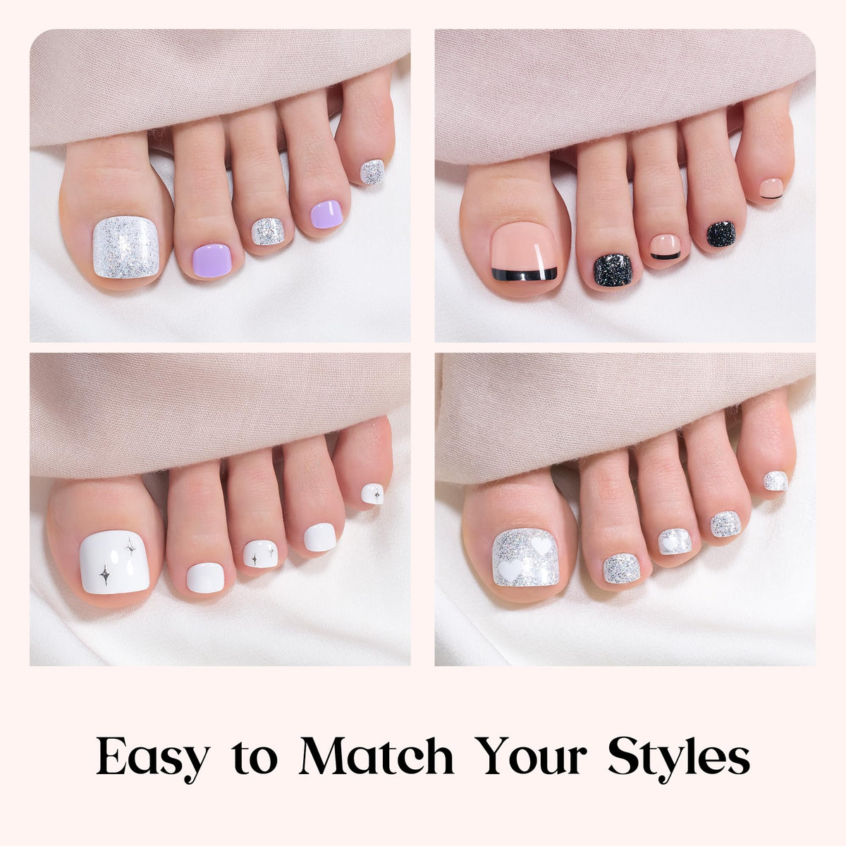 beetles Press On Toe Nails Kit in packaging