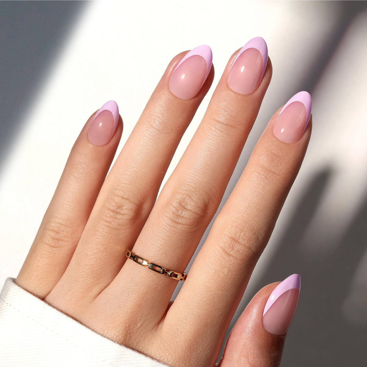 Beetles Purple French Tips Press On Nails front view