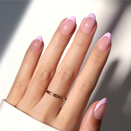 Beetles Purple French Tips Press On Nails front view