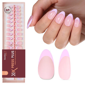 Beetles Purple French Tips Press On Nails packaging