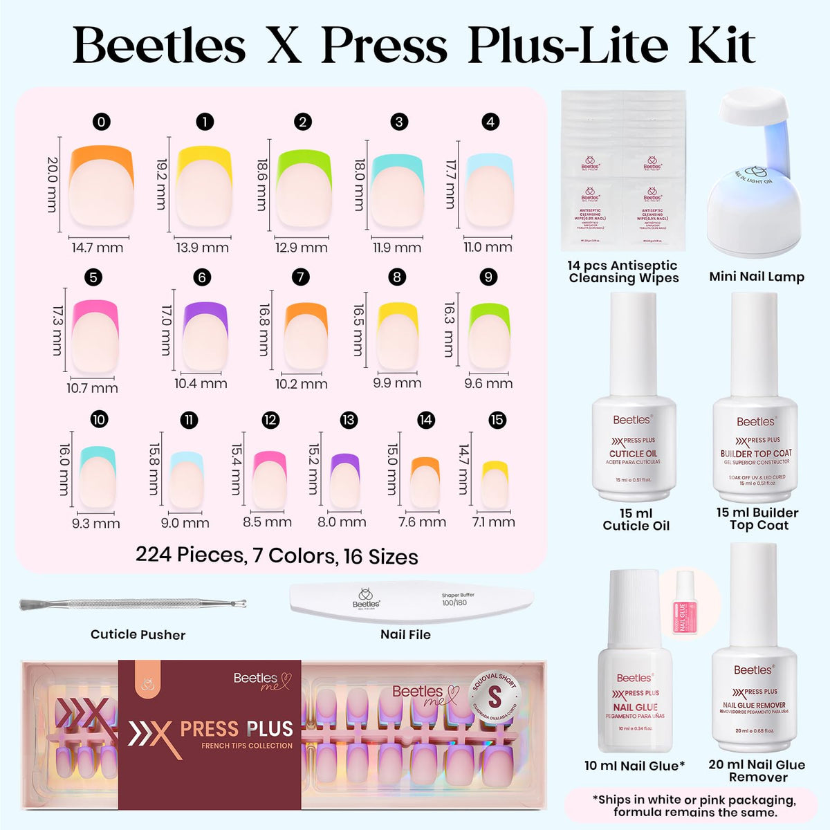 Beetles Quick-Dry Glue and Nail Remover bottles