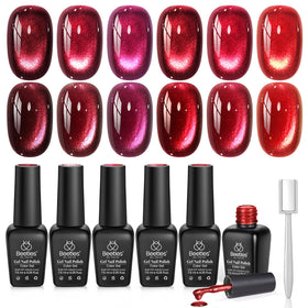 beetles Red Cat Eye Gel Nail Polish Set packaging front view